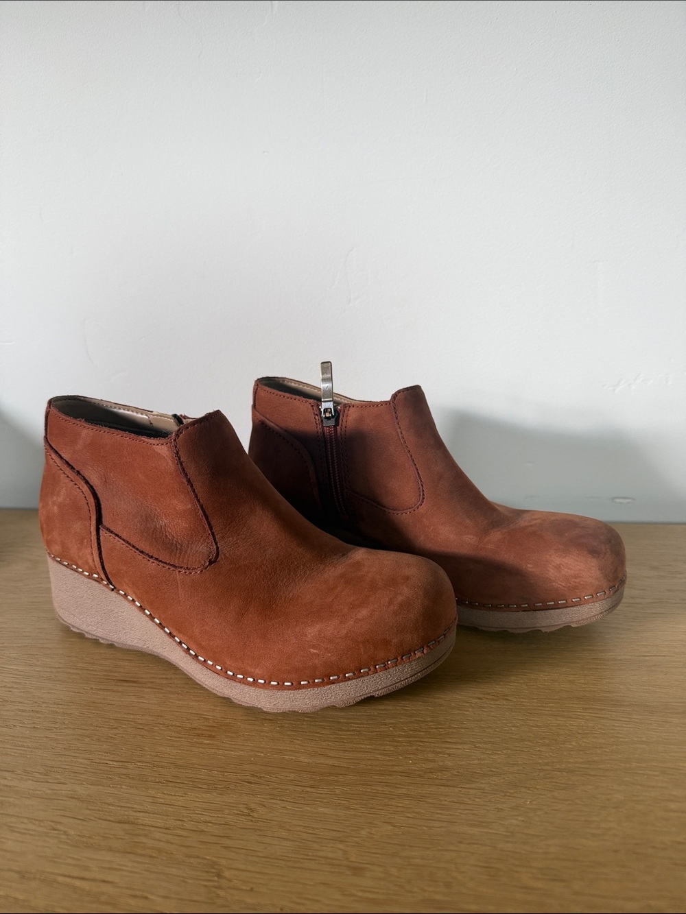 Dansko Raina Leather Booties Brown Cognac Size 38